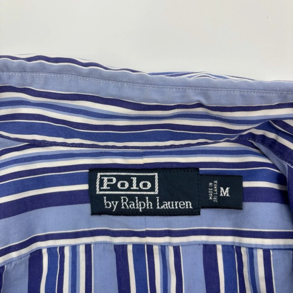 Polo Ralph Lauren Long Sleeve Dress Shirt Men's Size Medium Blue Striped